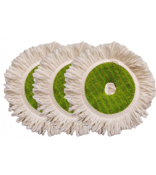 Set de 3 disques microfibre pour GreenApple Mop/Velcro