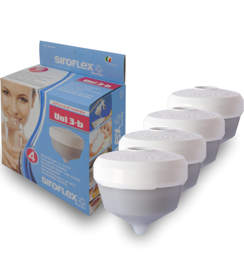 Emballage de 4 filtres de rechange pour Purificateur d'eau UNI3b SIROFLEX